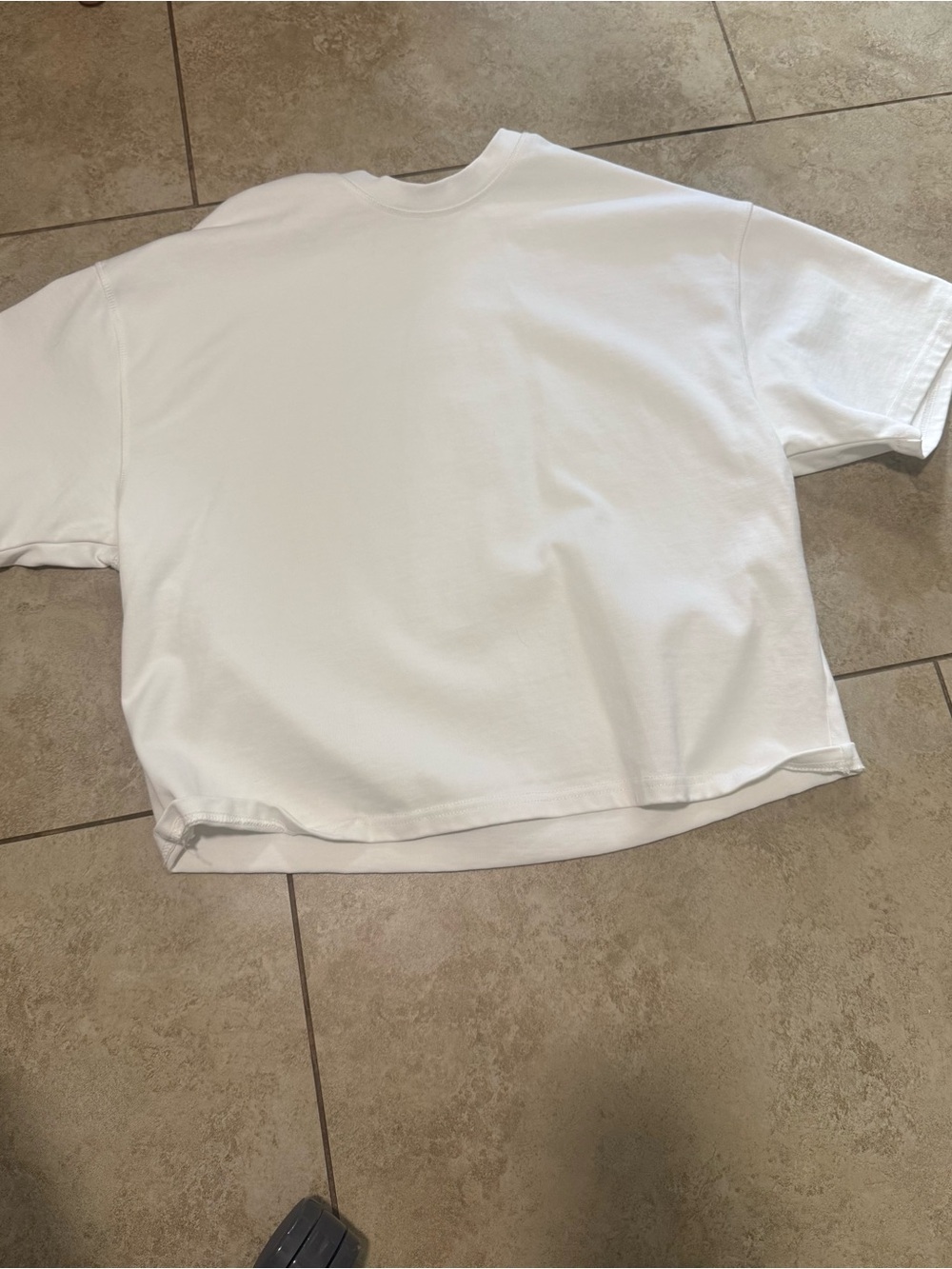 Second Skin Overalls White Relaxed Short Sleeve Tee
